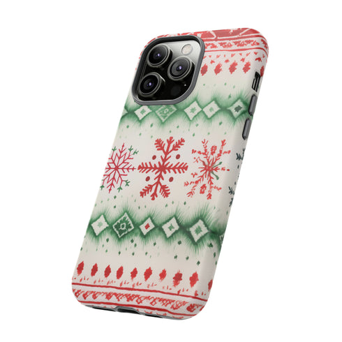 Icelandic Watercolor inspired by Christmas Sweaters - Impact Resistant Phone Case